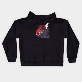 A girl with feathers in her hair Kids Hoodie